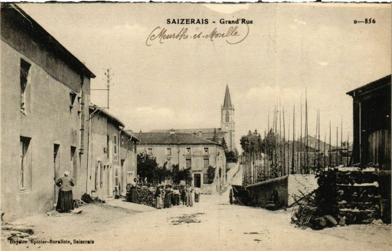 Carte postale ancienne Saizerais Grande Rue à Saizerais