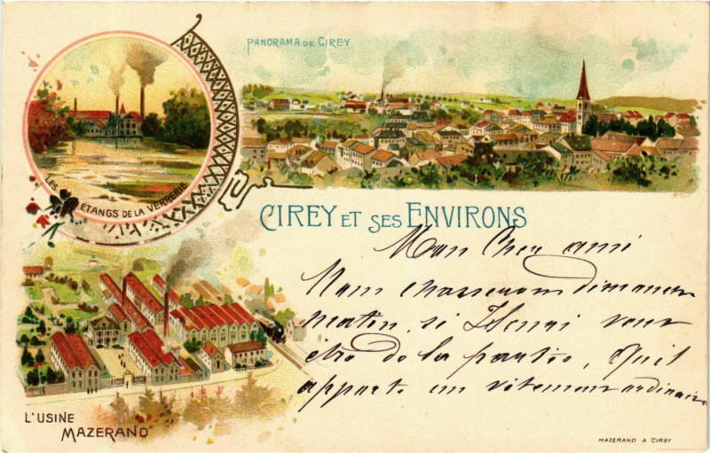 Carte postale ancienne Cirey et ses environs Litho
