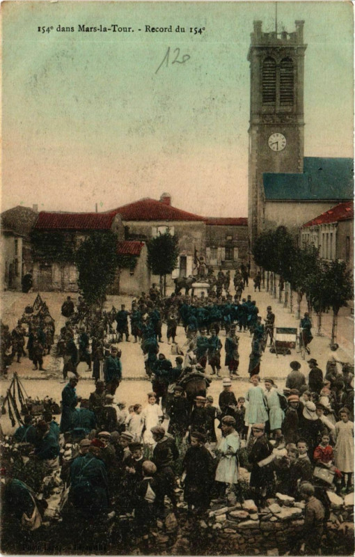 Carte postale ancienne Mars-la-Tour Record du 154e à Mars-la-Tour