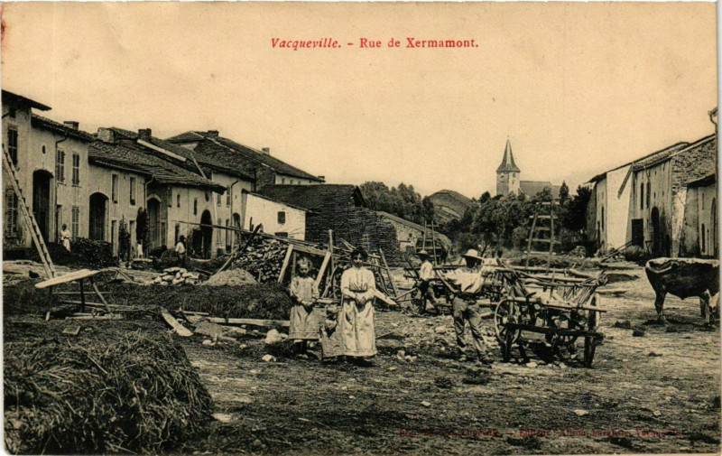 Carte postale ancienne Vacqueville Rue de Xermamont à Vacqueville