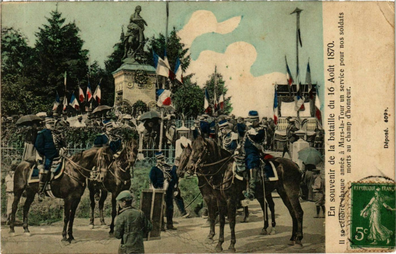Carte postale ancienne Mars-la-Tour Souvenir de la bataille de 1870 à Mars-la-Tour