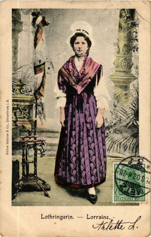 Carte postale ancienne Lothringerin - Lorraine