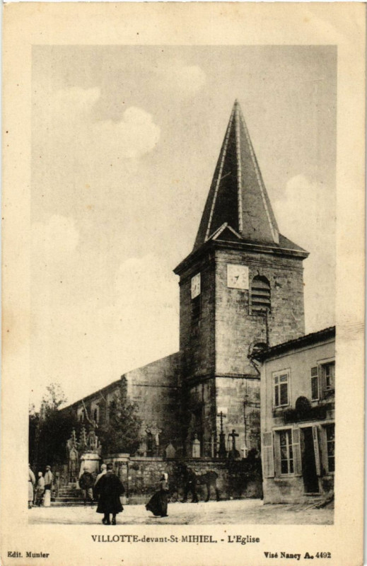 Carte postale ancienne Villotte-devant-Saint-Mihiel - L'Eglise