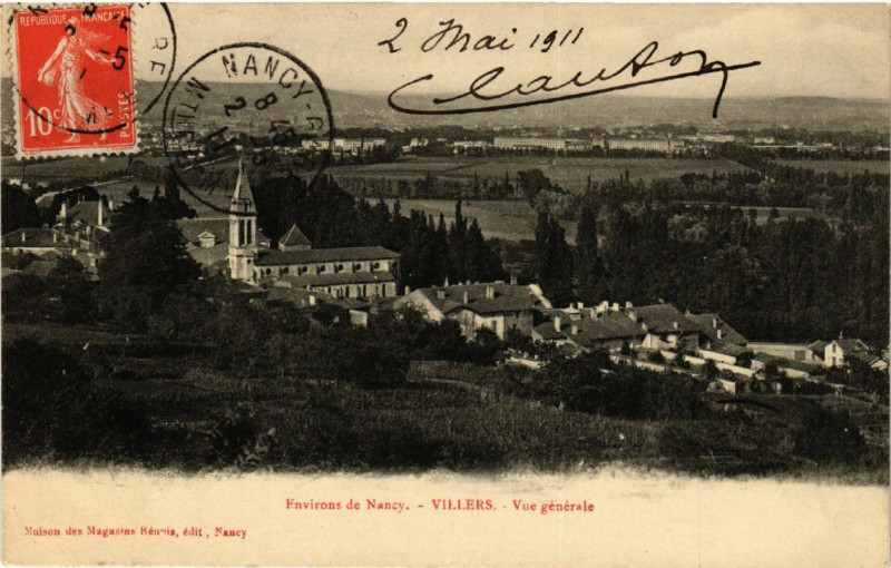 Carte postale ancienne Villers - Environs de Nancy - Vue Generale à Nancy