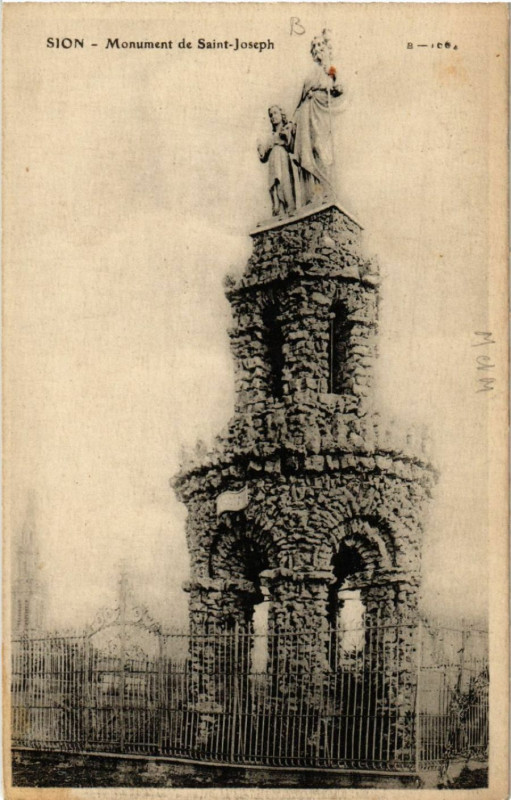 Carte postale ancienne Sion - Monument de Saint-Joseph