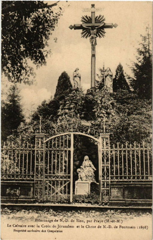 Carte postale ancienne Sion - Le Calvaire avec le Croix de Jerusalem