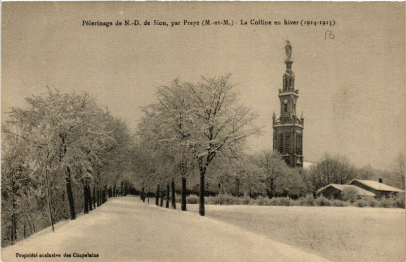 Carte postale ancienne Sion - La Colline en Hiver