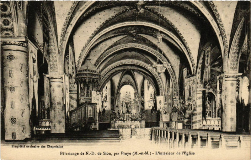 Carte postale ancienne Sion - L'Interieur de l'Eglise