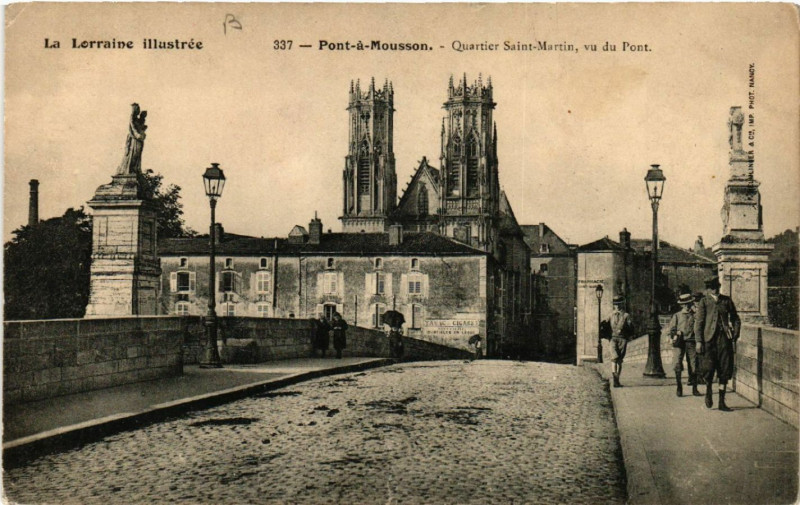 Carte postale ancienne Pont-a-Mousson - Pont-á-Mousson - Quartier Saint-Martin à Pont-à-Mousson