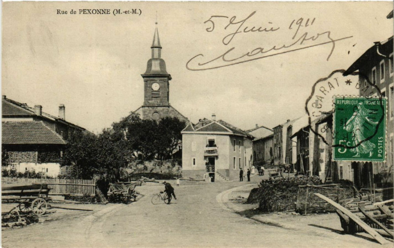 Carte postale ancienne Pexonne - Rue de Pexonne à Pexonne
