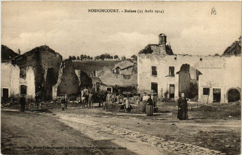 Carte postale ancienne Nossoncourt - Ruines - 25 Aout 1914