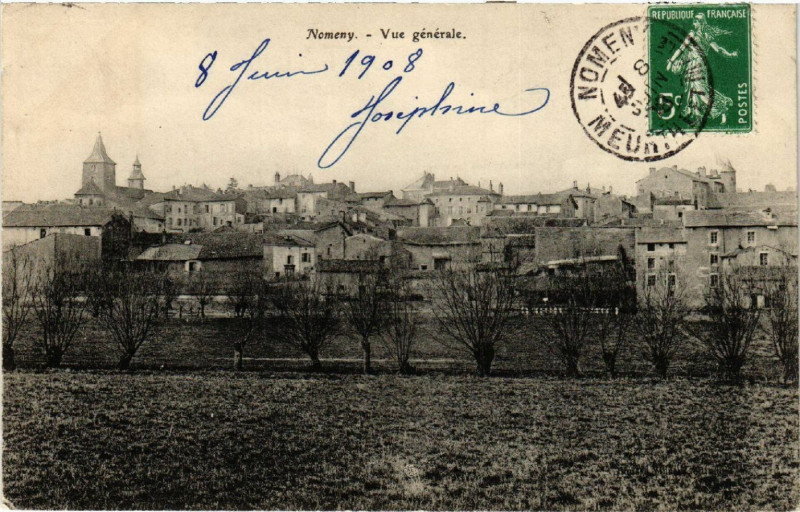 Carte postale ancienne Nomeny - Vue Generale à Nomeny