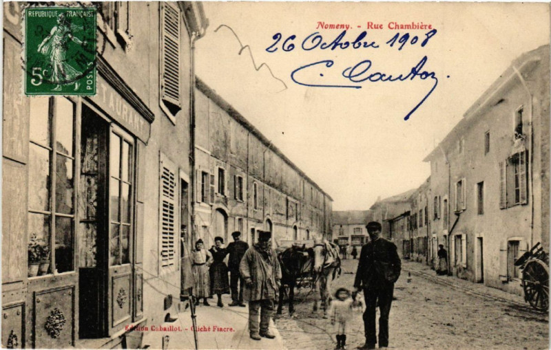 Carte postale ancienne Nomeny - Rue Chambiere à Nomeny
