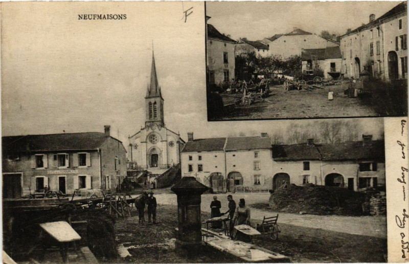 Carte postale ancienne Neufmaisons - Rue - Place - Scenes à Neufmaisons
