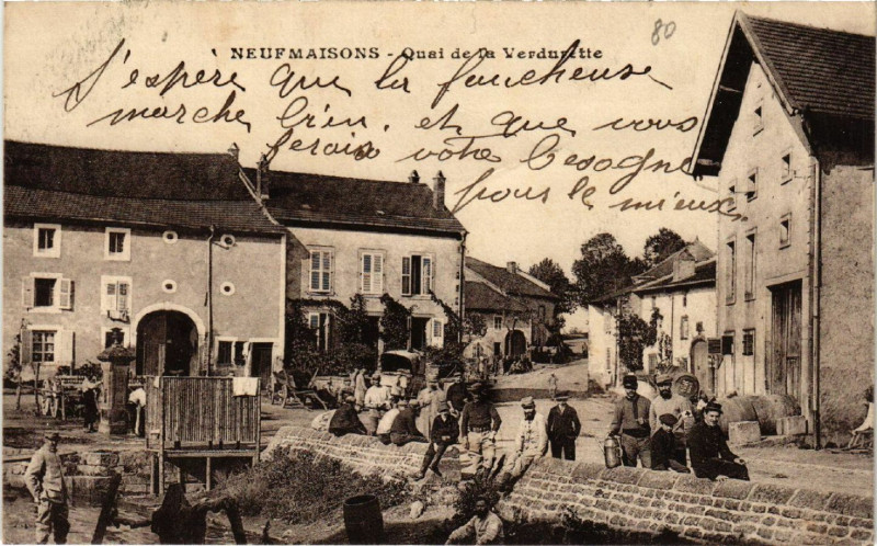Carte postale ancienne Neufmaisons - Quai de la Verdurette à Neufmaisons