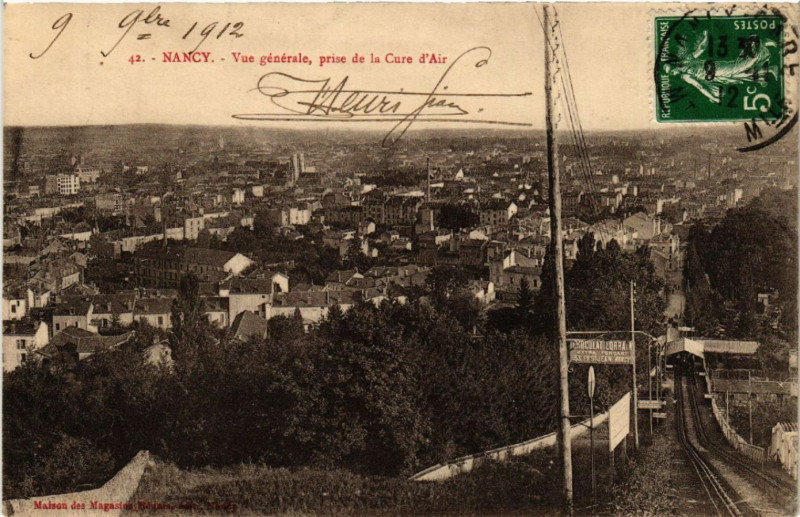 Carte postale ancienne Nancy - Vue Generale - prise de la Cure d'Air à Nancy