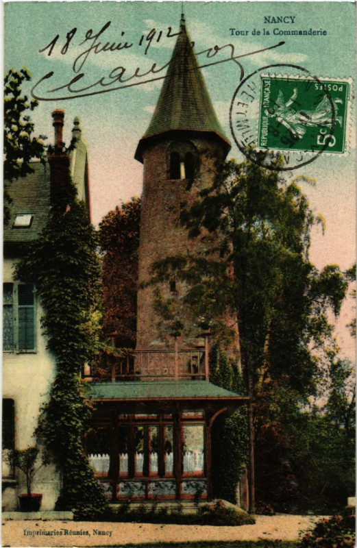Carte postale ancienne Nancy - Tour de la Commanderie à Nancy