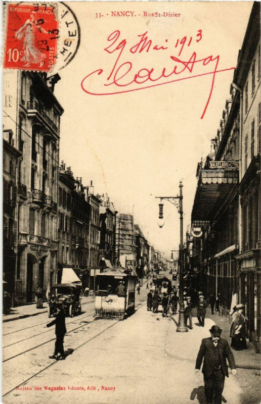 Carte postale ancienne Nancy - Rue Saint-Dizier à Nancy