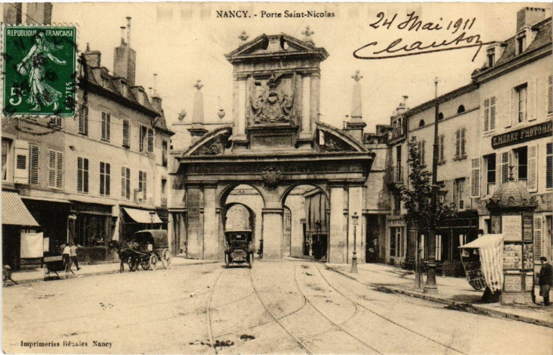 Carte postale ancienne Nancy - Porte Saint-Nicolas à Nancy