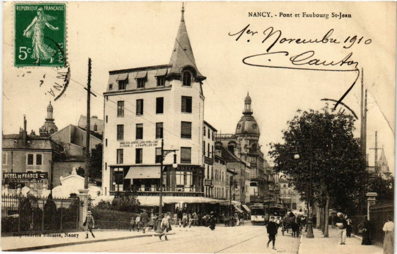 Carte postale ancienne Nancy - Pont et Faubourg Saint-Jean à Nancy