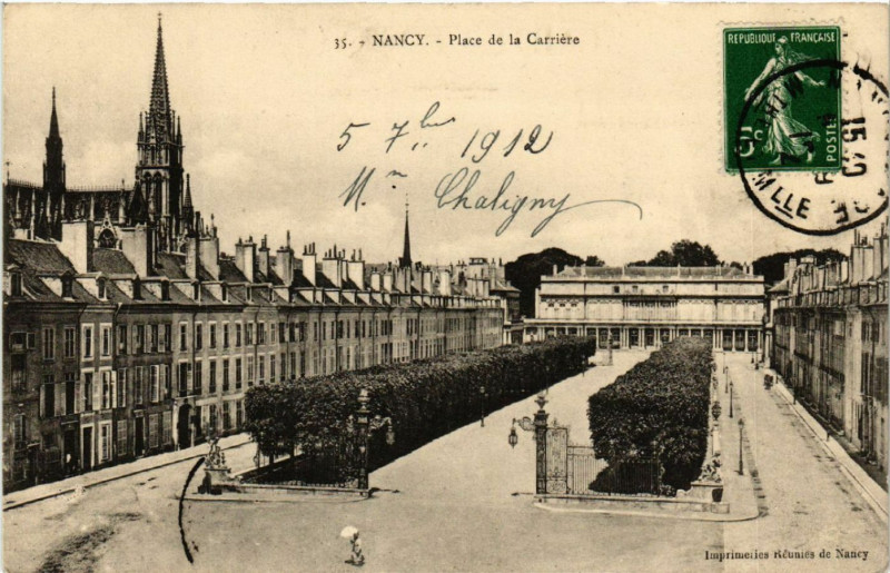 Carte postale ancienne Nancy - Place de la Carriere à Nancy