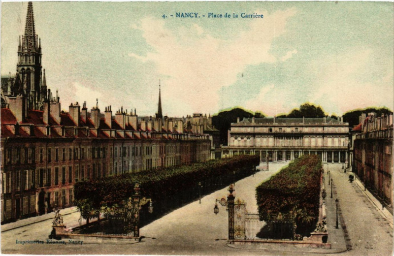 Carte postale ancienne Nancy - Place de la Carriere à Nancy