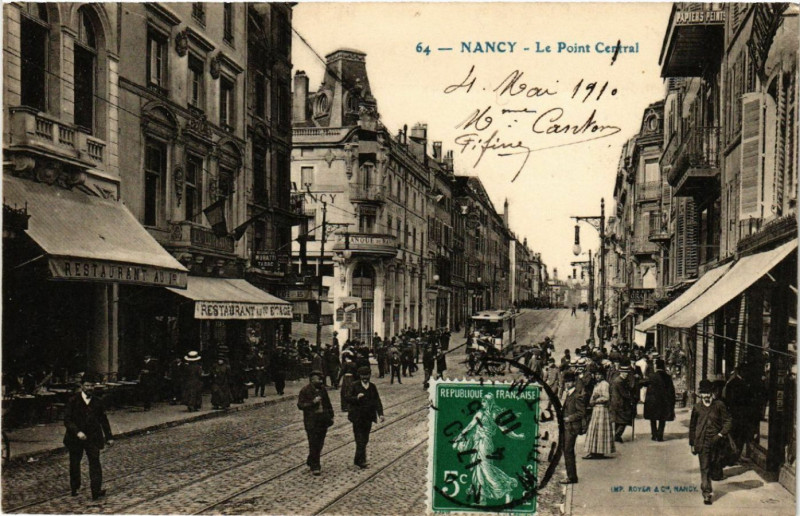 Carte postale ancienne Nancy - Le Point Central à Nancy