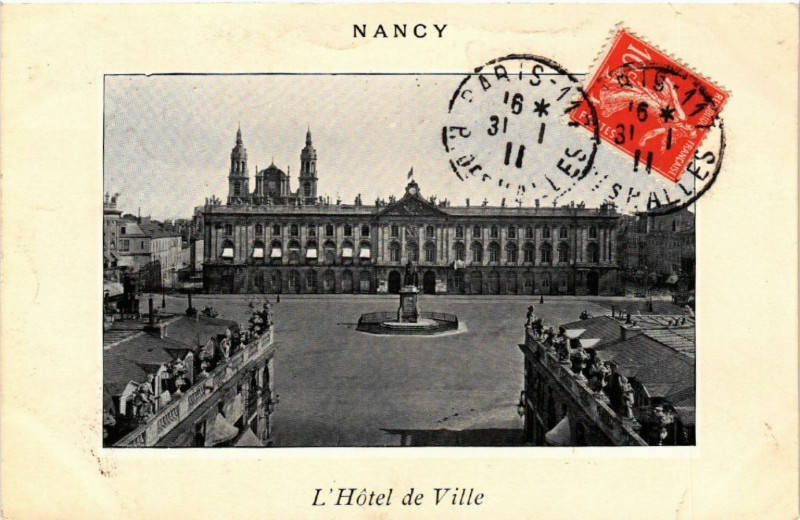 Carte postale ancienne Nancy - L'Hotel de Ville à Nancy