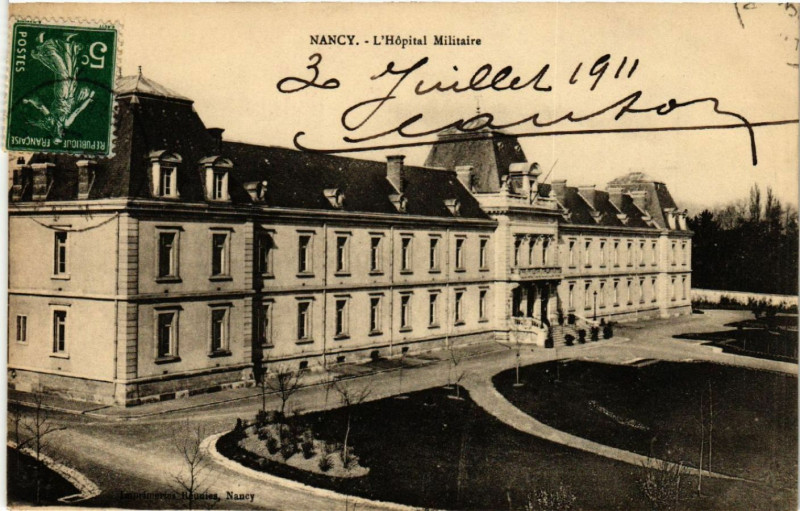 Carte postale ancienne Nancy - L'Hopital Militaire à Nancy