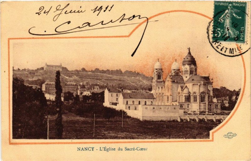 Carte postale ancienne Nancy - L'Eglise du Sacré-Coeur à Nancy