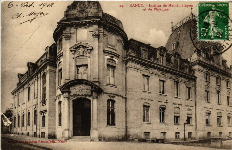 Carte postale ancienne Nancy - Institut de Mathématiques et de Physique à Nancy
