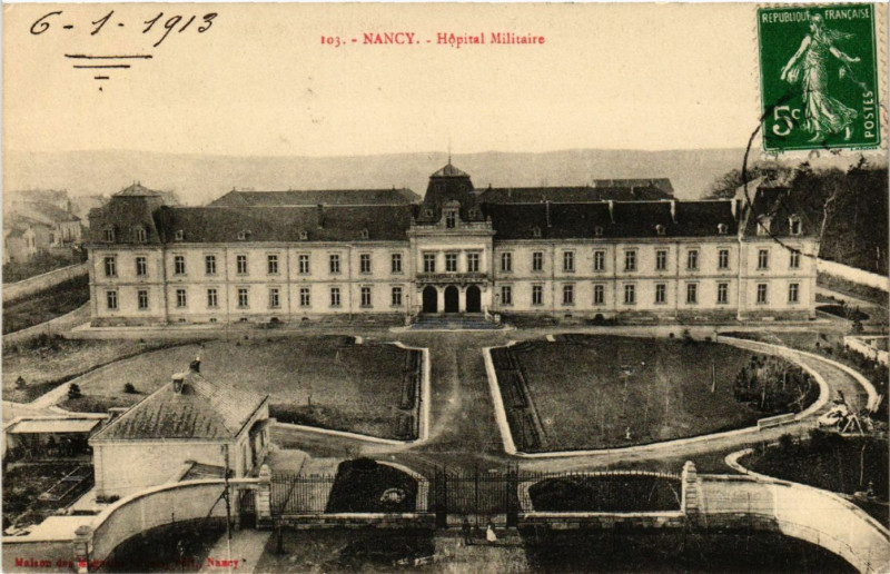 Carte postale ancienne Nancy - Hopital Militaire à Nancy