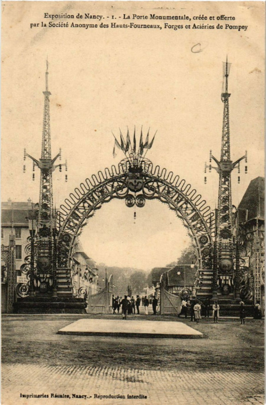 Carte postale ancienne Nancy - Exposition de Nancy - La Porte Monumentale à Nancy