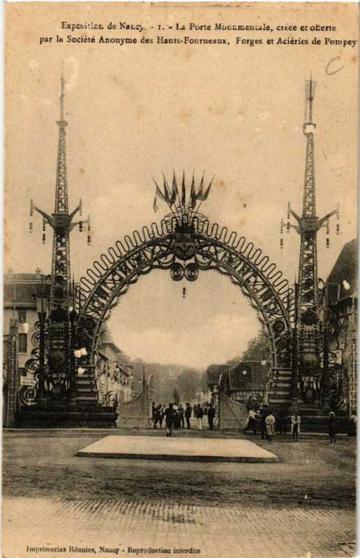 Carte postale ancienne Nancy - Exposition de Nancy - La Porte Monumentale à Nancy