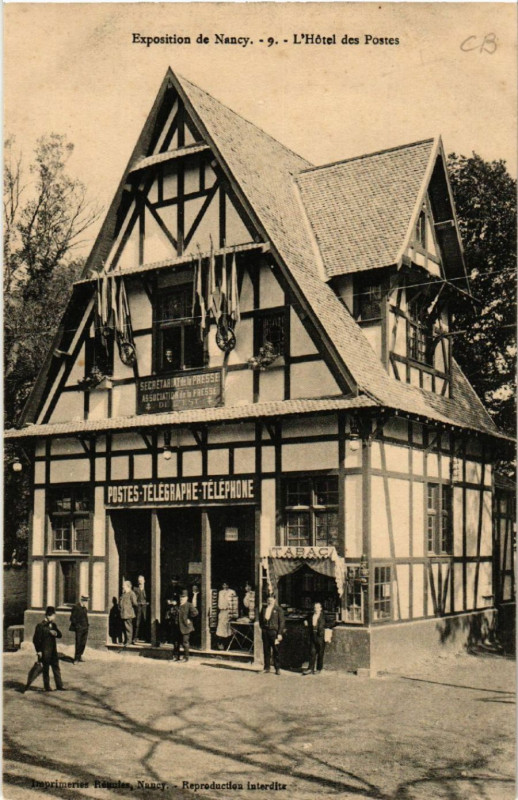 Carte postale ancienne Nancy - Exposition de Nancy - L'Hotel des Postes à Nancy