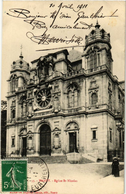 Carte postale ancienne Nancy - Eglise Saint-Nicolas à Nancy