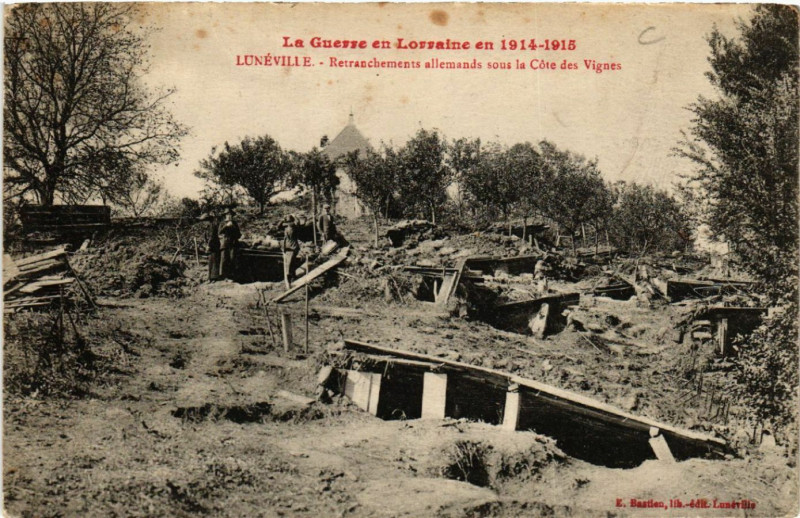 Carte postale ancienne Luneville - Lunéville - Retranchements allemands à Lunéville