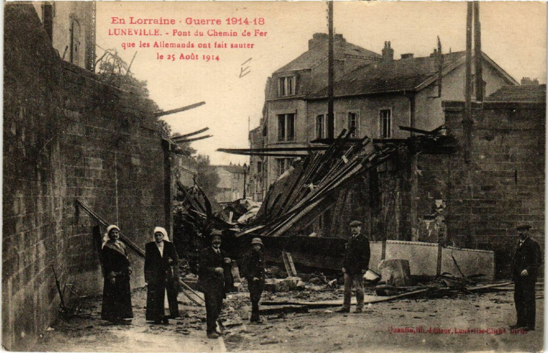 Carte postale ancienne Luneville - Lunéville - Pont du Chemin de Fer que les Allemands à Lunéville