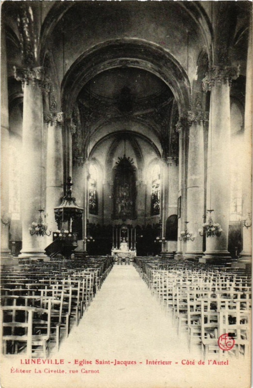 Carte postale ancienne Luneville - Lunéville - Eglise Saint-Jacques - Interieur à Lunéville
