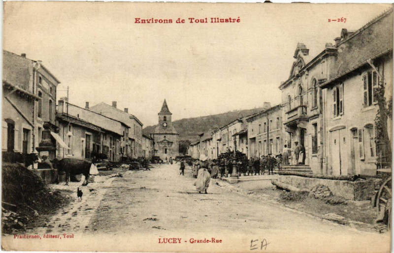 Carte postale ancienne Lucey - Grande-Rue à Lucey