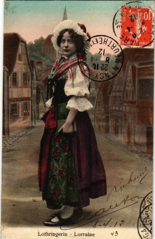 Carte postale ancienne Lothringerin- Lorraine - Folklore - Type
