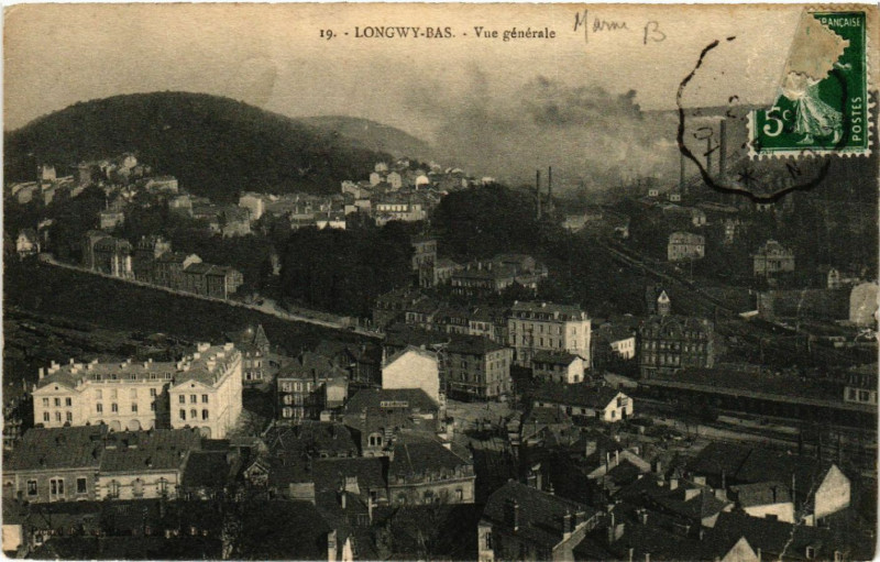 Carte postale ancienne Longwy-Bas - Vue Generale à Longwy