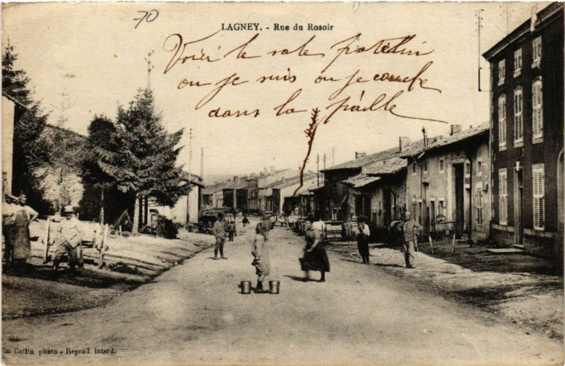 Carte postale ancienne Lagney - Rue du Rosoir à Lagney