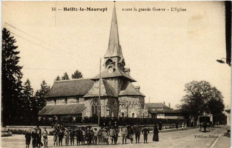 Carte postale ancienne Heiltz-le-Maurupt - L'Eglise