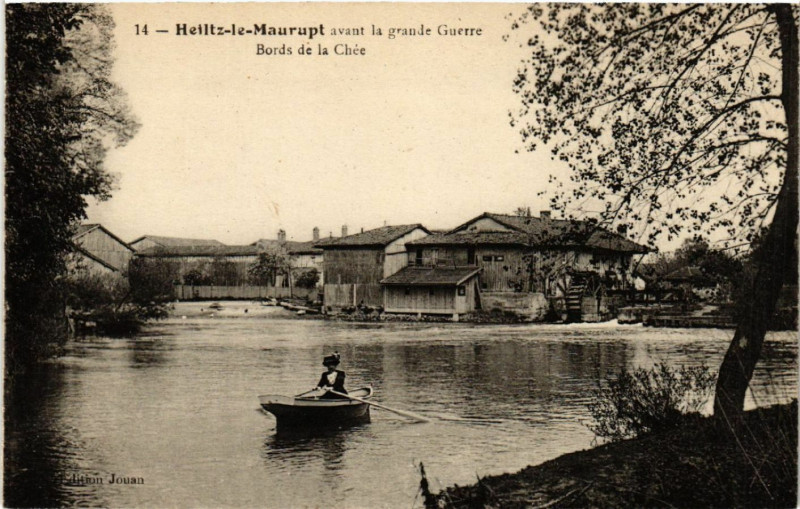 Carte postale ancienne Heiltz-le-Maurupt - Bords de la Chée