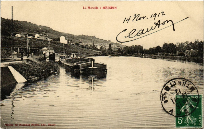 Carte postale ancienne Messein - La Moselle á Messein à Messein