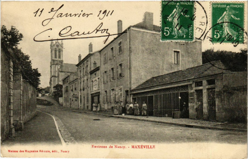 Carte postale ancienne Maxeville - Maxéville - Environs de Nancy - Rue Scene à Maxéville