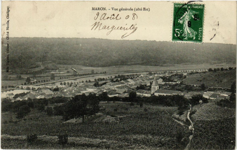 Carte postale ancienne Maron - Vue Generale - cote Est à Maron