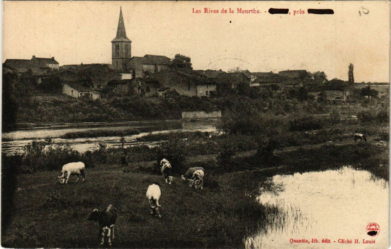 Carte postale ancienne Les Rives de la Meurthe - prés Lunéville à Lunéville
