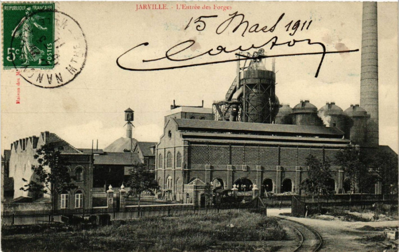 Carte postale ancienne Jarville - L'Entrée des Forges